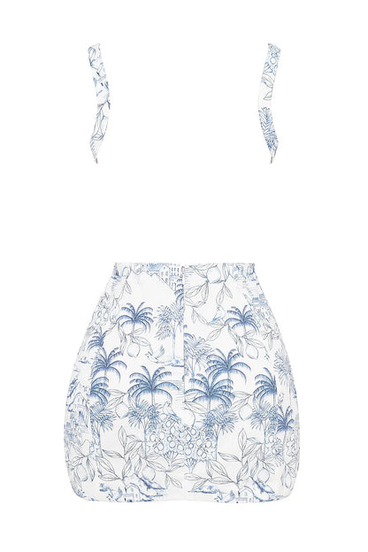Mistress Rocks White Garden Print Mini Dress - SALE