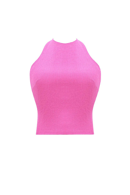 Mistress Rocks Rose Open Back Halter Top - SALE