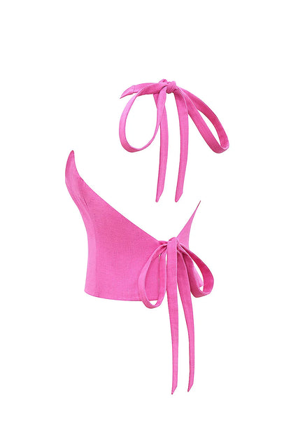 Mistress Rocks Rose Open Back Halter Top - SALE