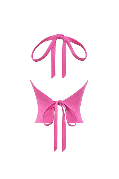 Mistress Rocks Rose Open Back Halter Top - SALE