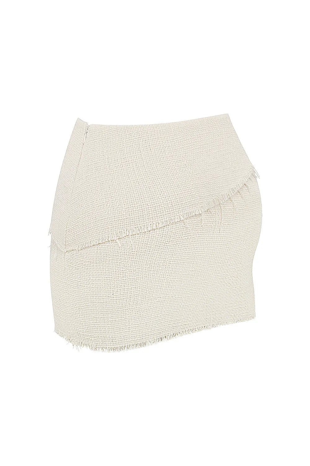 Mistress Rocks Taupe Frayed Tweed Mini Skirt - SALE