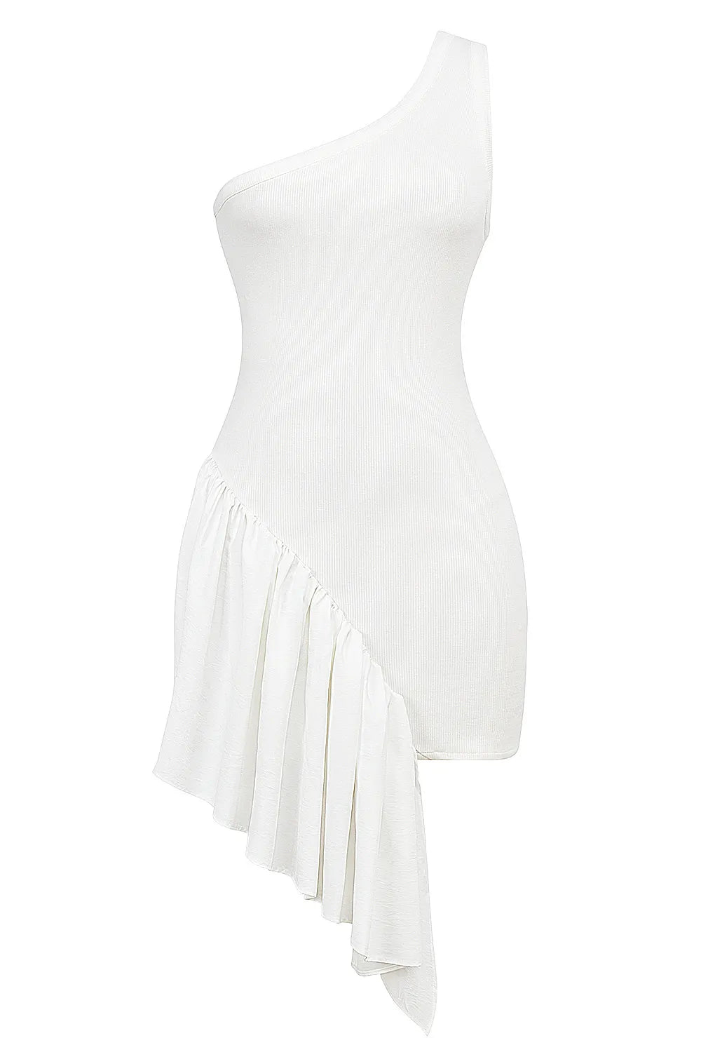 Mistress Rocks White Ruffle Asymmetric Mini Dress - SALE