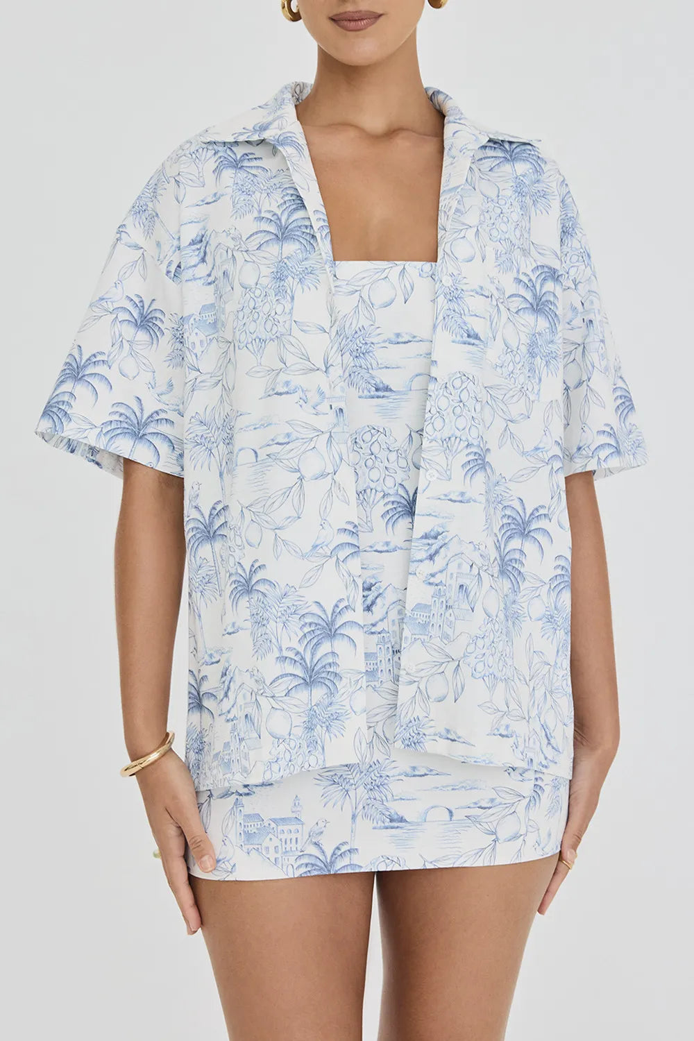 Mistress Rocks White Garden Print Relaxed Shirt - SALE