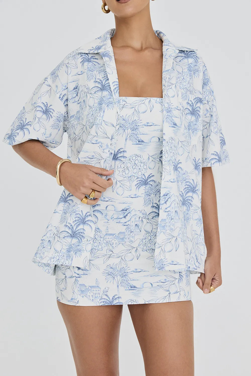Mistress Rocks White Garden Print Relaxed Shirt - SALE