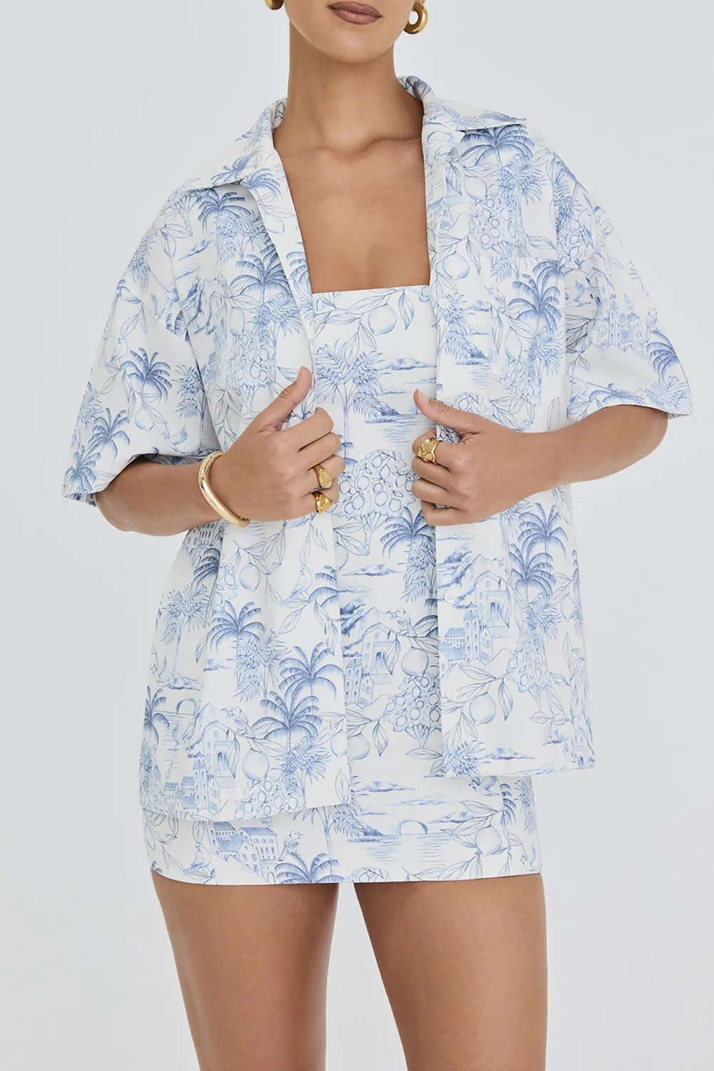 Mistress Rocks White Garden Print Relaxed Shirt - SALE