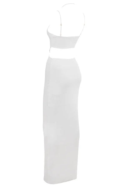 Mistress Rocks White Knit Cutout Maxi Dress - SALE