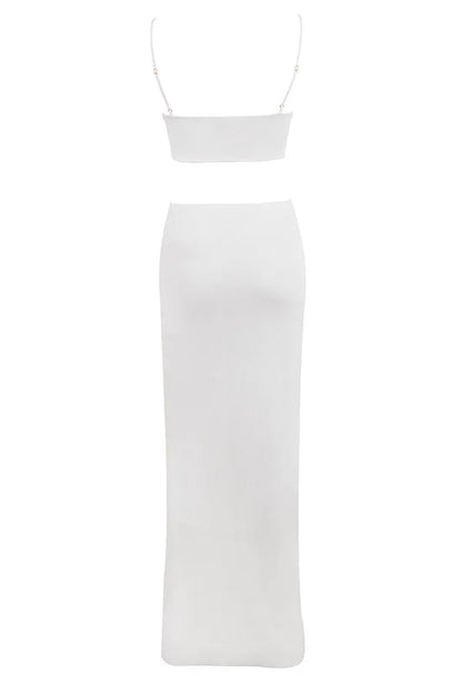 Mistress Rocks White Knit Cutout Maxi Dress - SALE