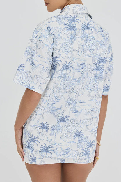 Mistress Rocks White Garden Print Relaxed Shirt - SALE