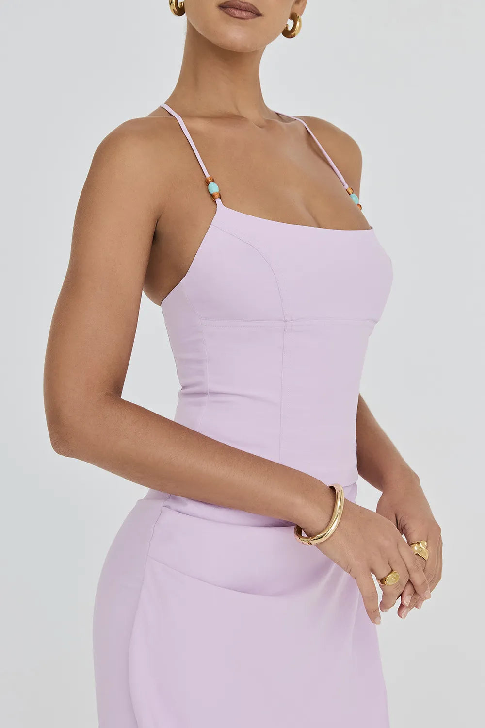 Mistress Rocks Orchid Beaded Halter Top - SALE