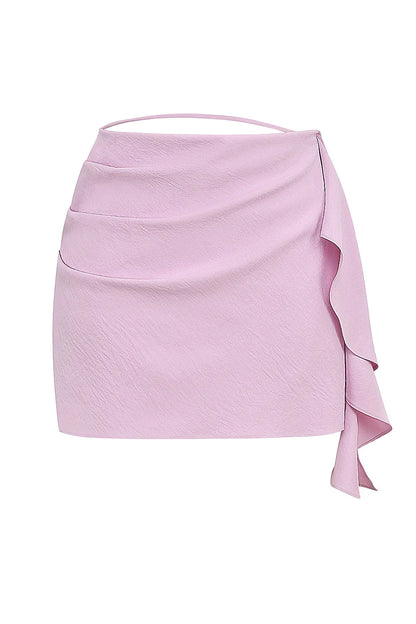 Mistress Rocks Orchid Draped Frill Mini Skirt - SALE