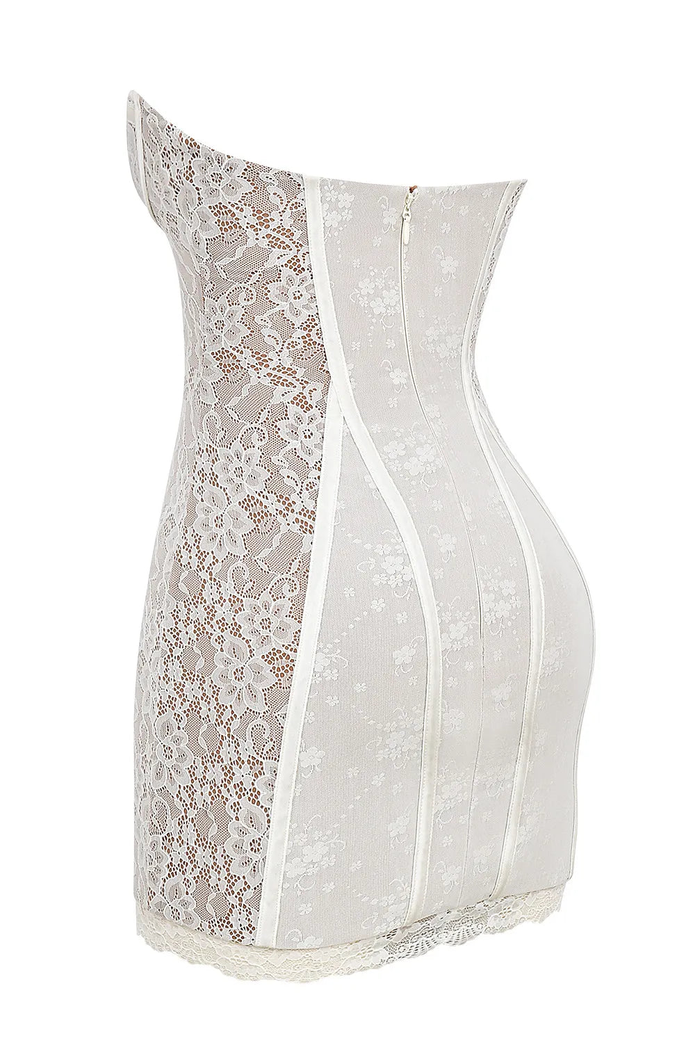 Mistress Rocks White Lace Underwired Mini Dress - SALE