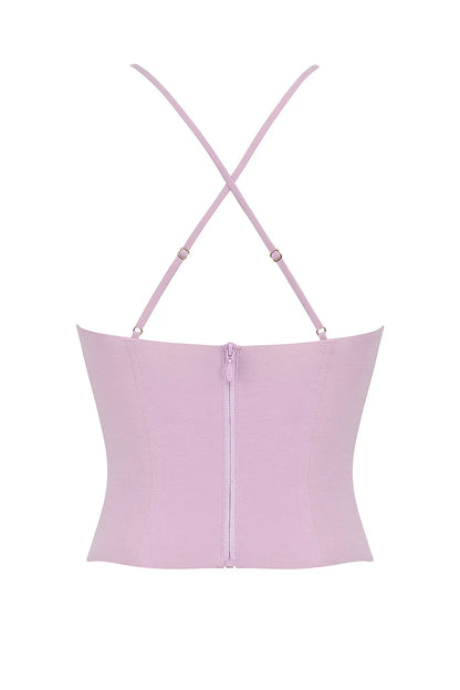 Mistress Rocks Orchid Beaded Halter Top - SALE