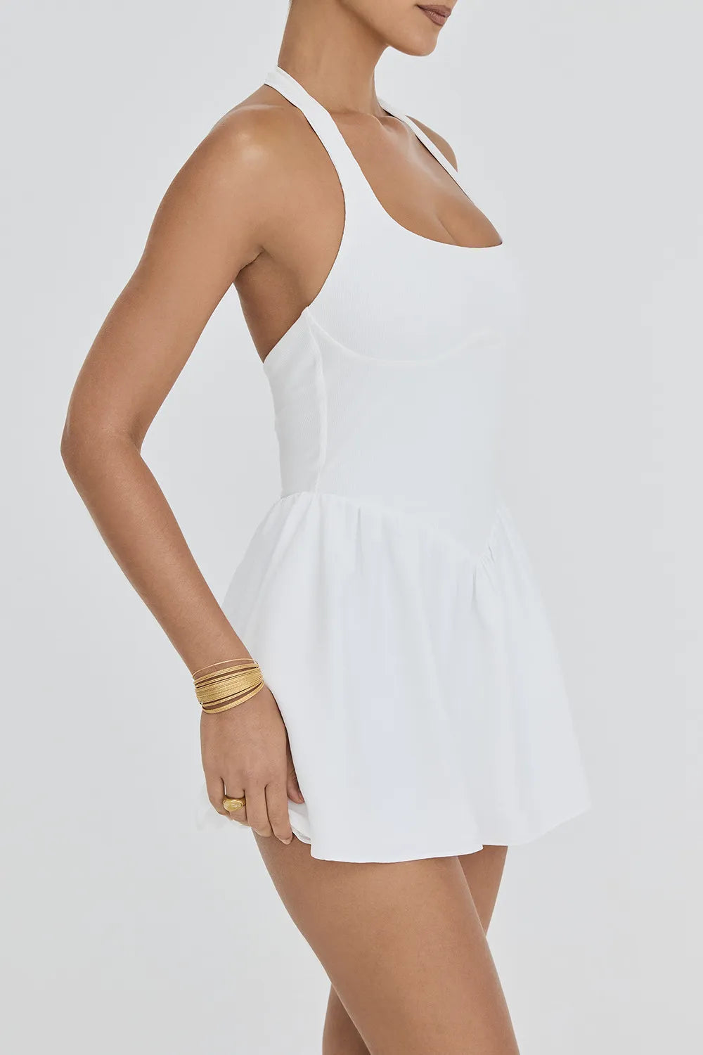 Mistress Rocks White Halter Mini Dress - SALE