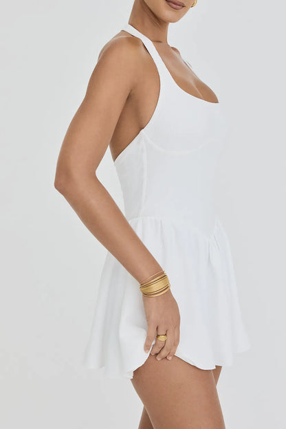 Mistress Rocks White Halter Mini Dress - SALE