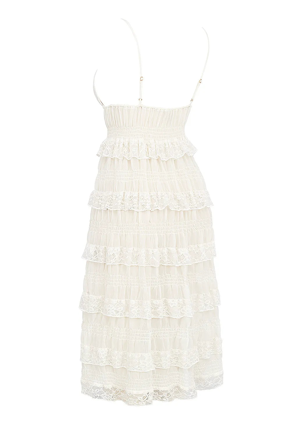 Mistress Rocks White Lace Frilled Longline Top - SALE