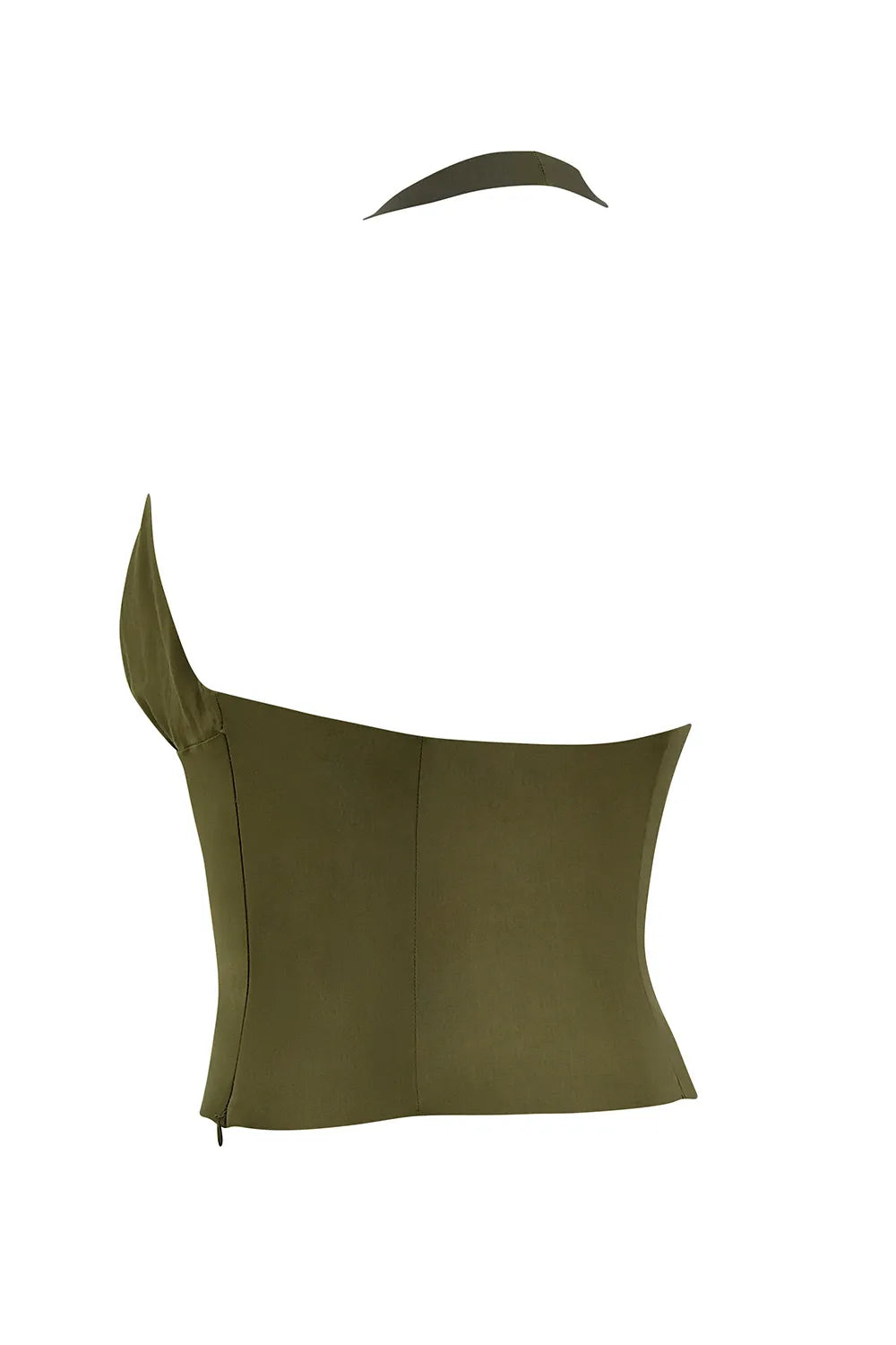 Mistress Rocks Olive Open Front Halter Top - SALE
