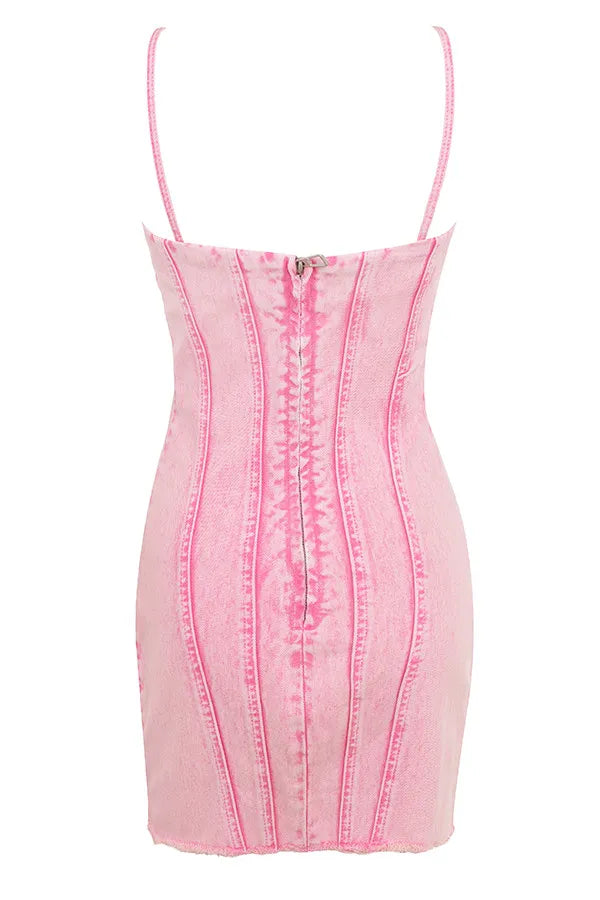 Mistress Rocks Candy Floss Denim Mini Dress - SALE