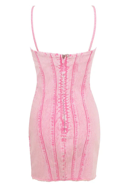 Mistress Rocks Candy Floss Denim Mini Dress - SALE