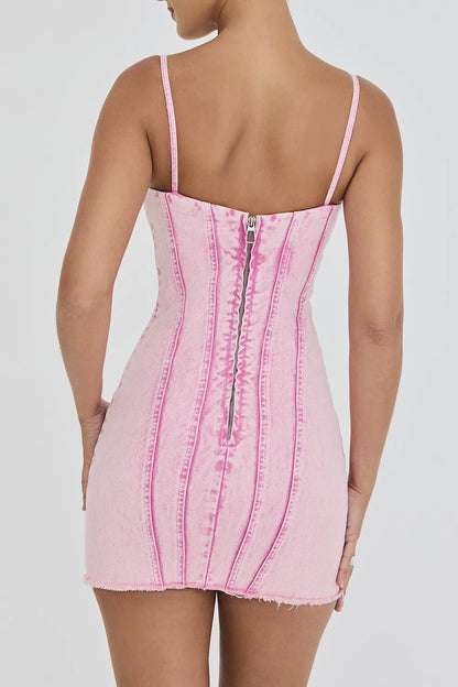 Mistress Rocks Candy Floss Denim Mini Dress - SALE