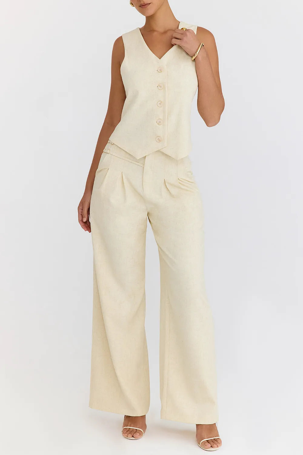 Mistress Rocks Butterscotch Pleated Trousers - SALE