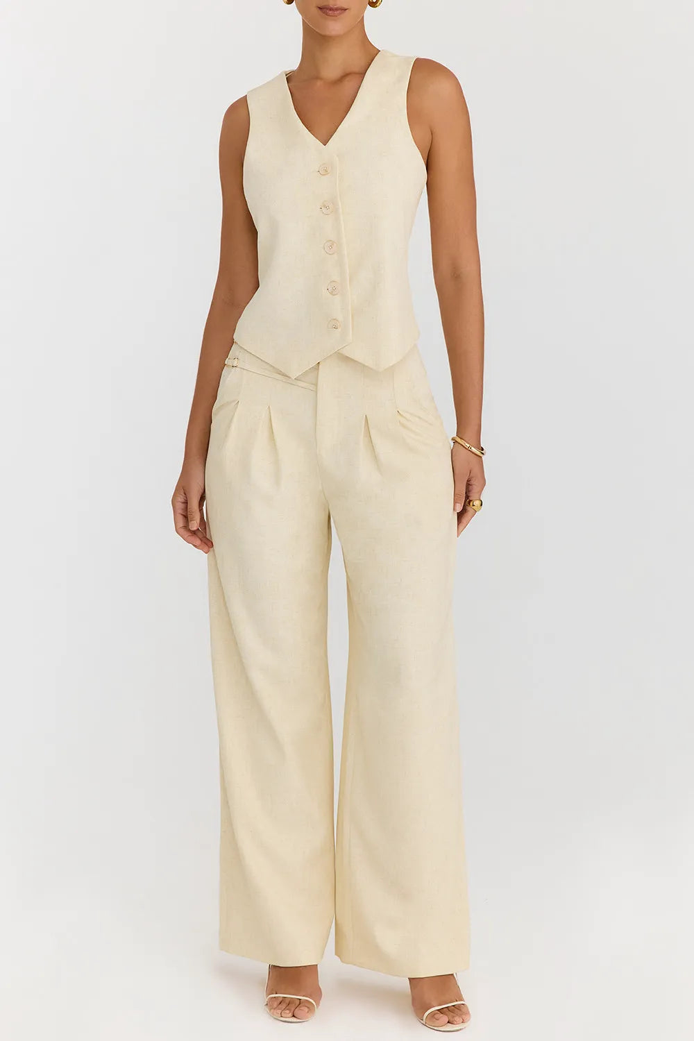 Mistress Rocks Butterscotch Pleated Trousers - SALE