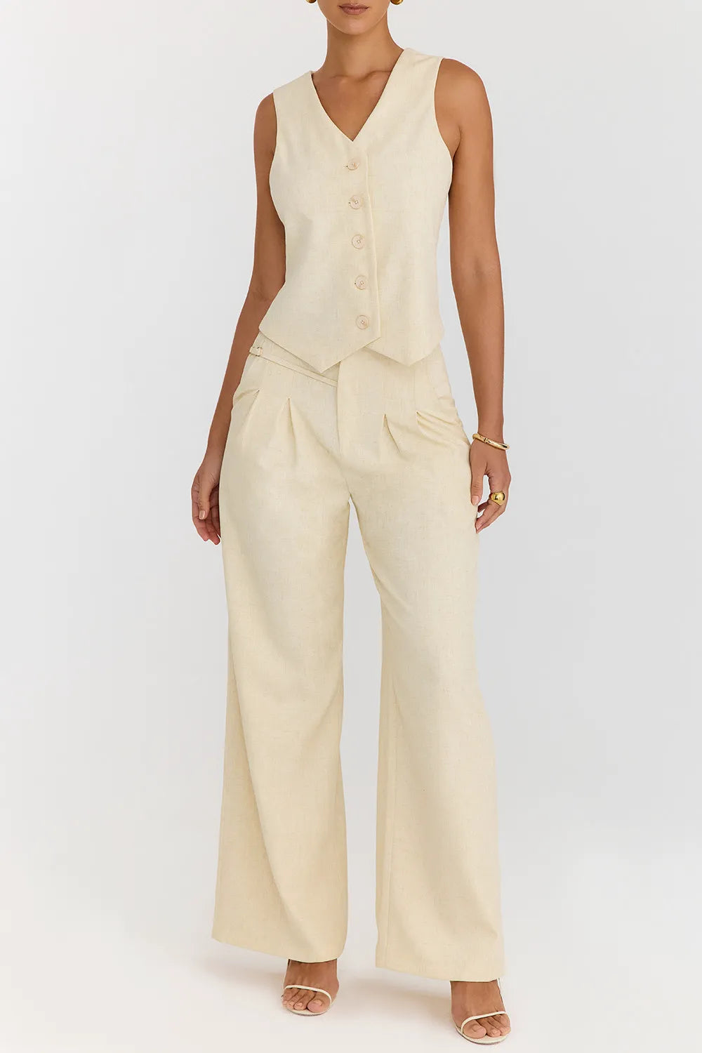 Mistress Rocks Butterscotch Pleated Trousers - SALE