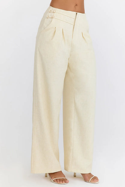 Mistress Rocks Butterscotch Pleated Trousers - SALE
