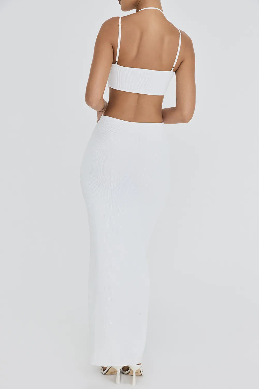 Mistress Rocks White Knit Cutout Maxi Dress - SALE