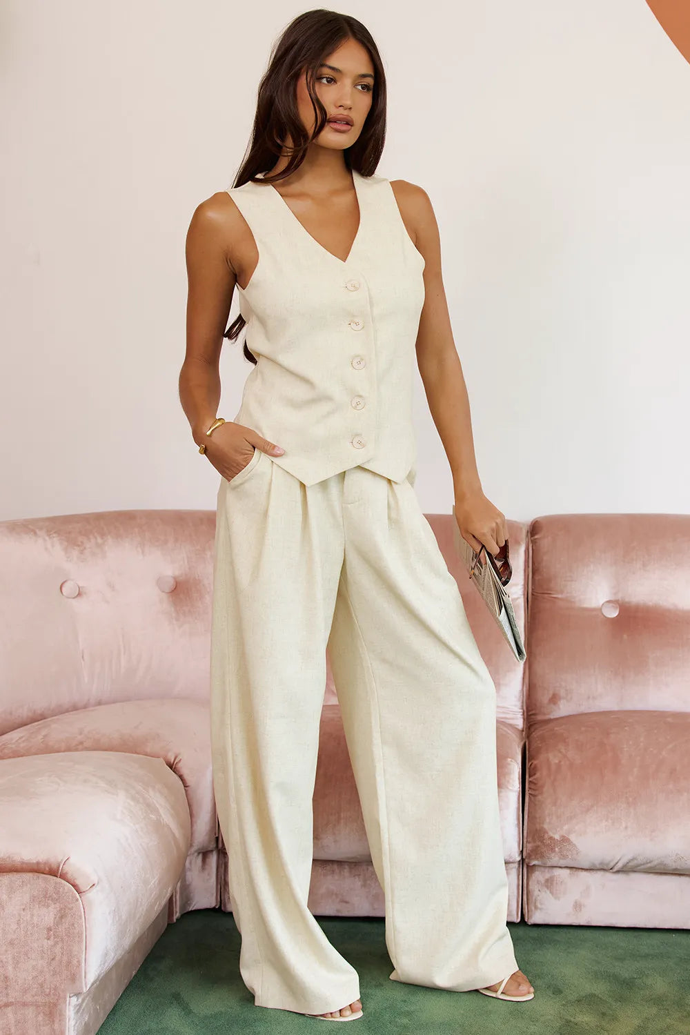 Mistress Rocks Butterscotch Pleated Trousers - SALE
