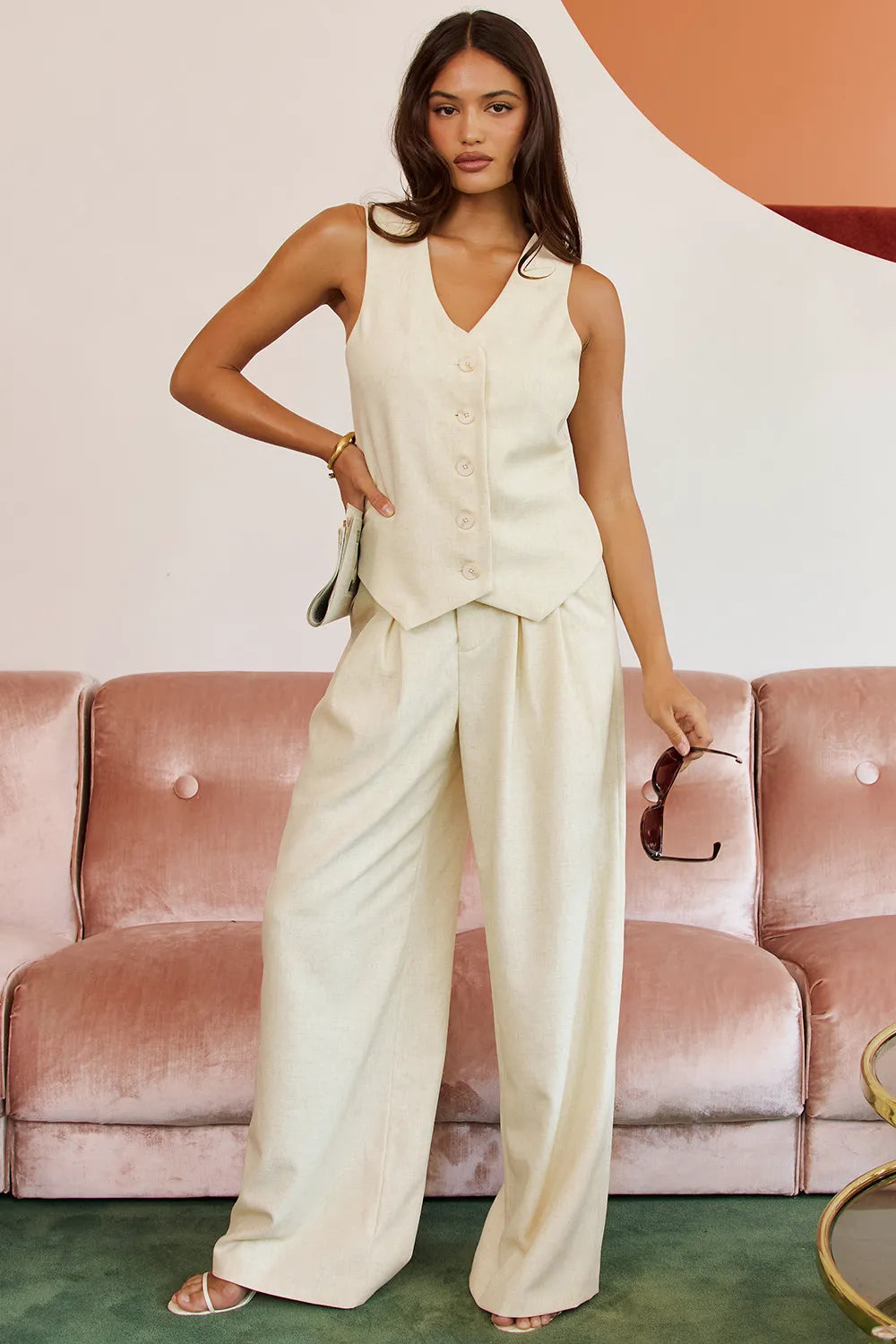 Mistress Rocks Butterscotch Pleated Trousers - SALE
