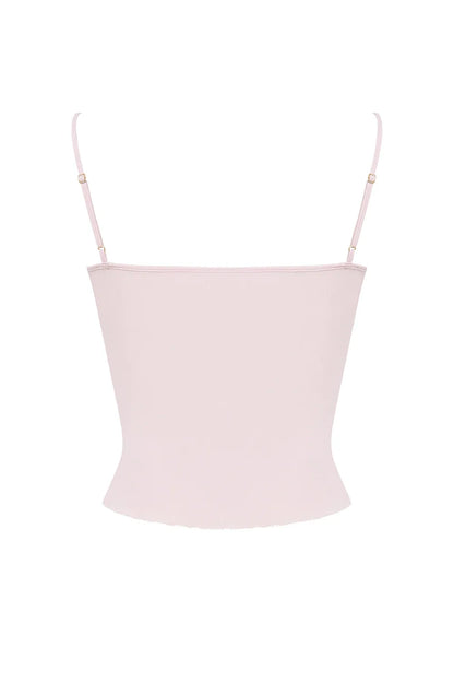 Mistress Rocks Pink Icing Shirred Ruffle Cami Top - SALE