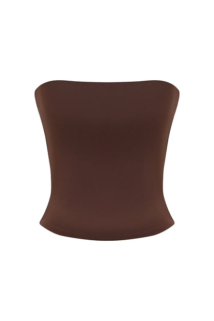 Mistress Rocks Cocoa Strapless Top - SALE