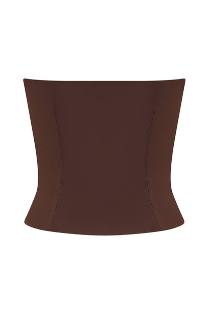 Mistress Rocks Cocoa Strapless Top - SALE