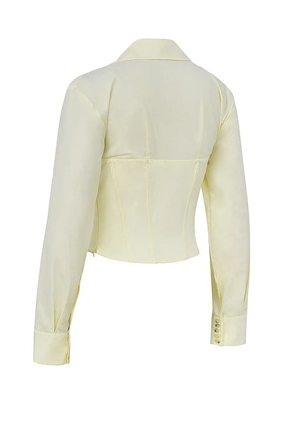 Mistress Rocks Vanilla Plunge Corset Shirt - SALE