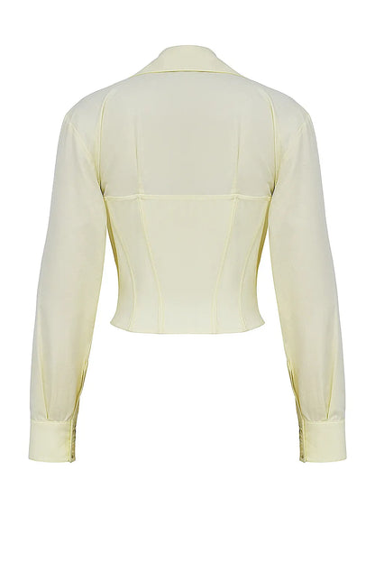 Mistress Rocks Vanilla Plunge Corset Shirt - SALE