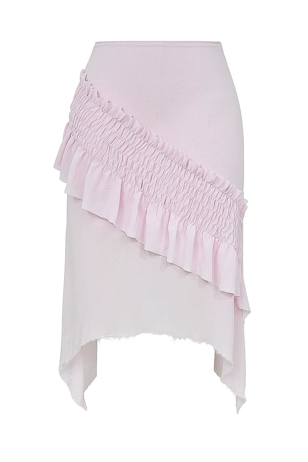 Mistress Rocks Pink Icing Shirred Ruffle Midi Skirt - SALE