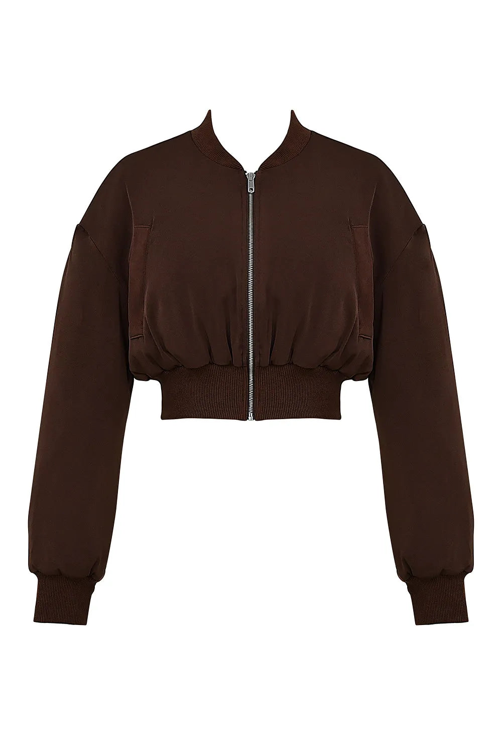 Mistress Rocks Cocoa Cropped Bomber Jacket - SALE
