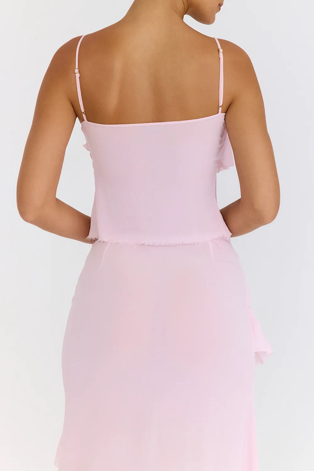 Mistress Rocks Pink Icing Shirred Ruffle Cami Top - SALE