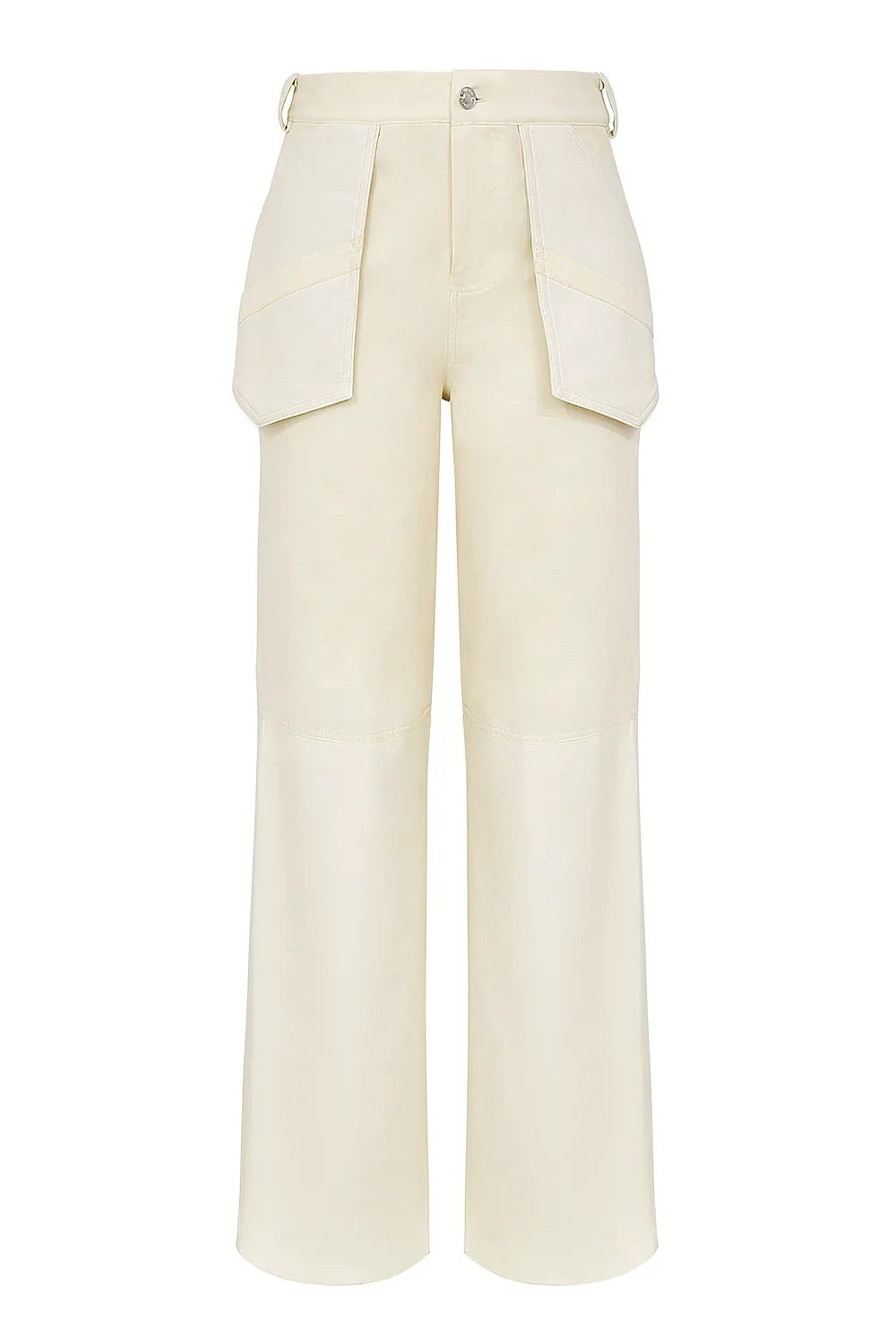 Mistress Rocks Cream Vegan Leather Panelled Trousers - SALE