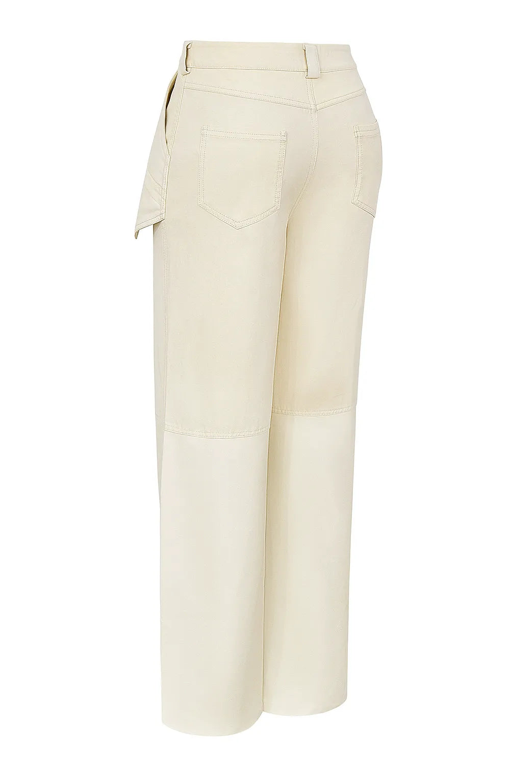 Mistress Rocks Cream Vegan Leather Panelled Trousers - SALE