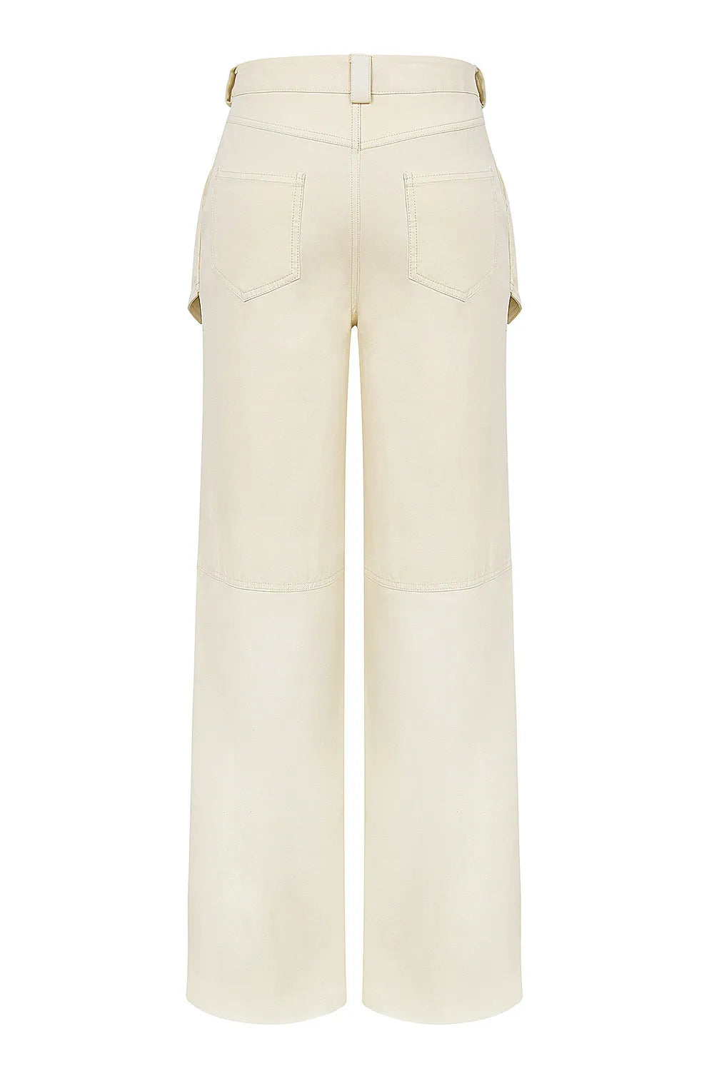 Mistress Rocks Cream Vegan Leather Panelled Trousers - SALE