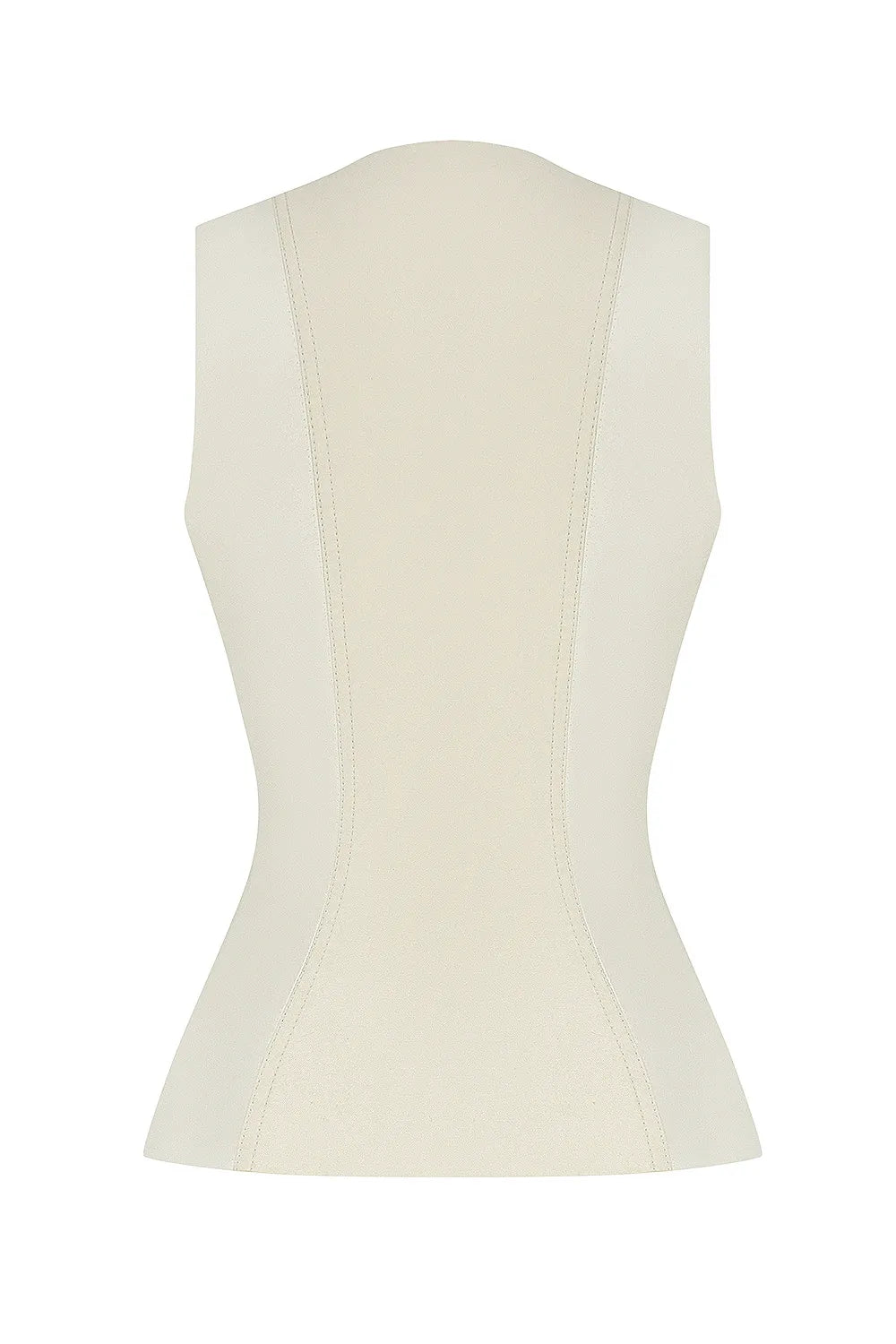 Mistress Rocks Cream Vegan Leather Panelled Top - SALE