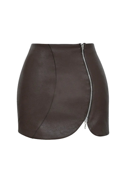 Mistress Rocks Earth Vegan Leather Mini Skirt - SALE