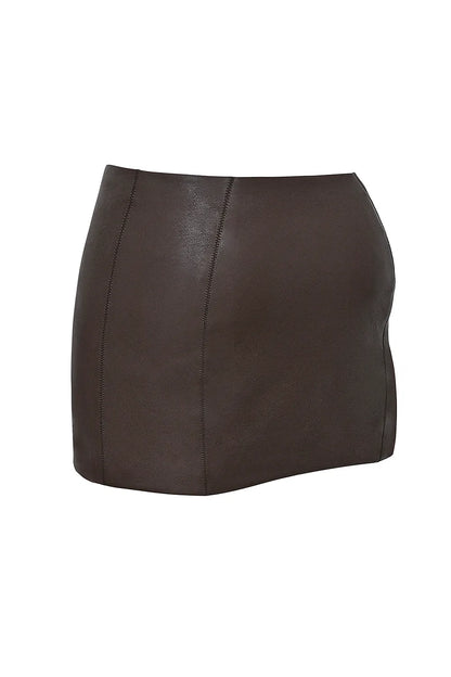 Mistress Rocks Earth Vegan Leather Mini Skirt - SALE