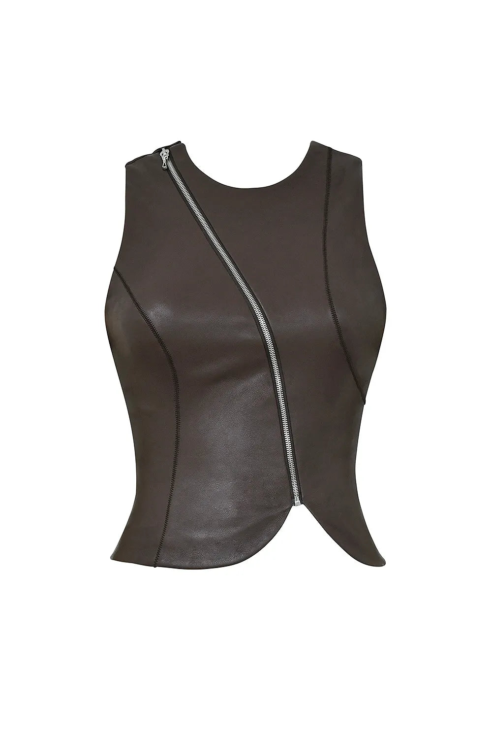 Mistress Rocks Earth Vegan Leather Sleeveless Top - SALE