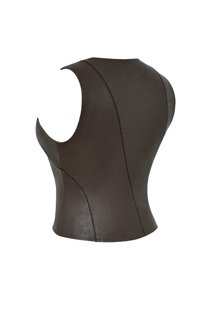 Mistress Rocks Earth Vegan Leather Sleeveless Top - SALE