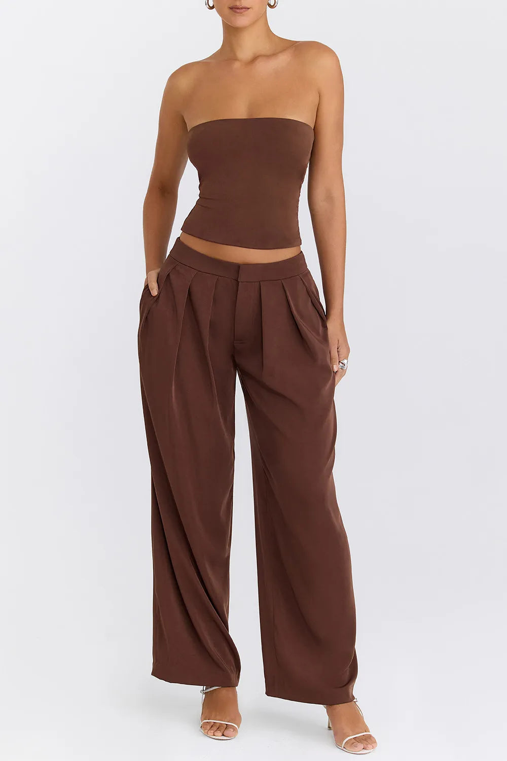 Mistress Rocks Cocoa Strapless Top - SALE