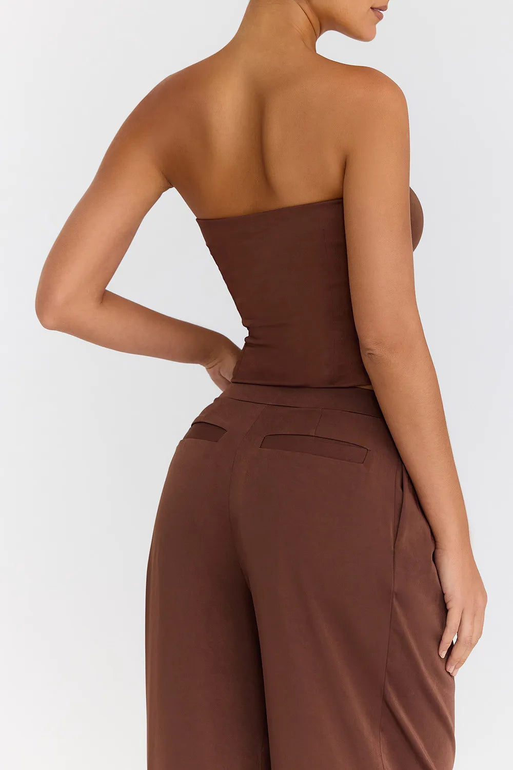 Mistress Rocks Cocoa Strapless Top - SALE