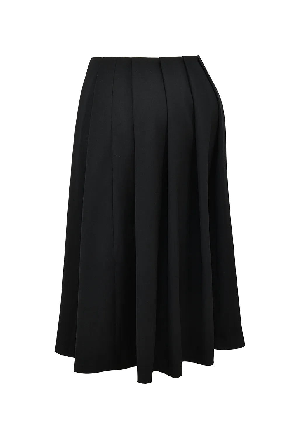 Mistress Rocks Black Pleated Wrap Front Midi Skirt - SALE