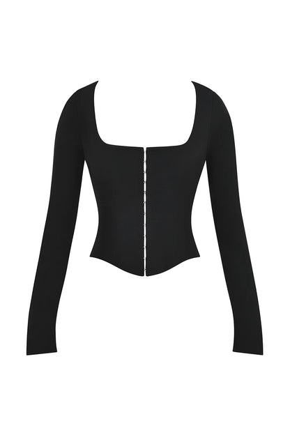 Mistress Rocks Black Long Sleeve Corset - SALE